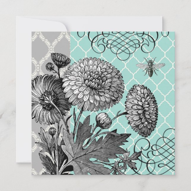 Carte Floral vintage moderne (Devant)