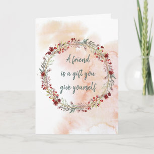 Carte Floral Wreath Friend est un cadeau
