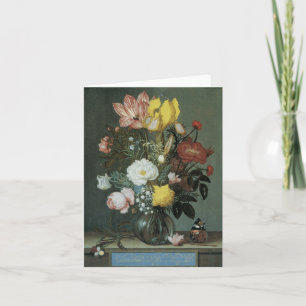 Carte florale à billets vierges
