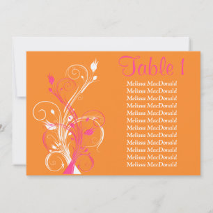 Carte Florale blanche rose orange 5x7