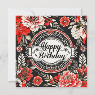 carte florale d'anniversaire heureuse