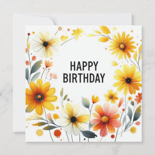 carte florale d'anniversaire heureuse