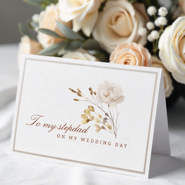 Carte florale d'automne pour mon beau-père le jour (Stepdad - Wedding Day Card)