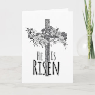 Carte florale de croix Il est ressuscité