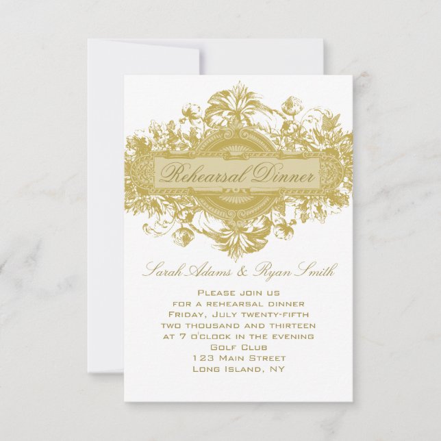 CARTE FLORALE DE DÎNER DE RÉPÉTITION DE MARIAGE (Devant)
