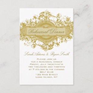 CARTE FLORALE DE DÎNER DE RÉPÉTITION DE MARIAGE