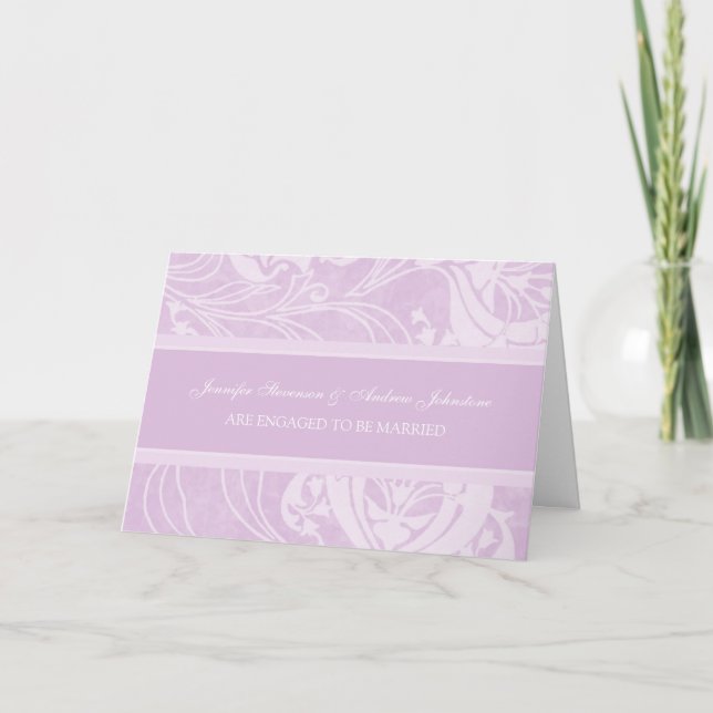 Carte florale de faire-part de fiançailles de (Devant)