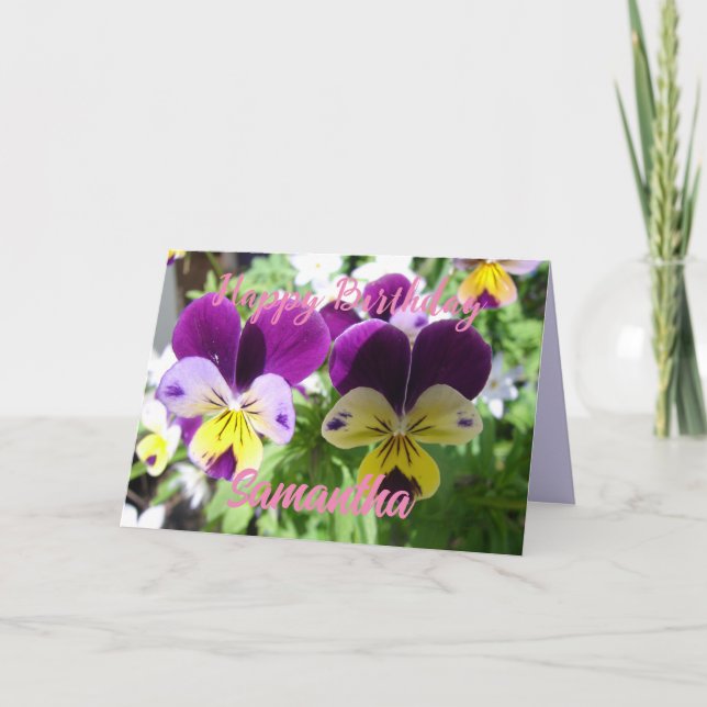 Carte florale de Fleur jolie de Pensée de Viola vi (Devant)