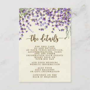 carte florale de l'information de mariage de