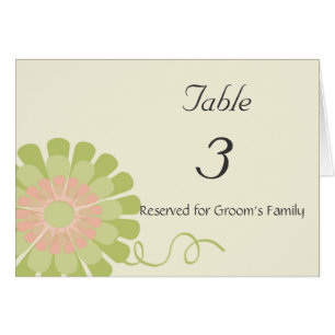 Carte florale de nombre de Tableau de mariage