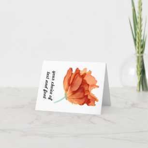 Carte florale de pavot orange personnalisable