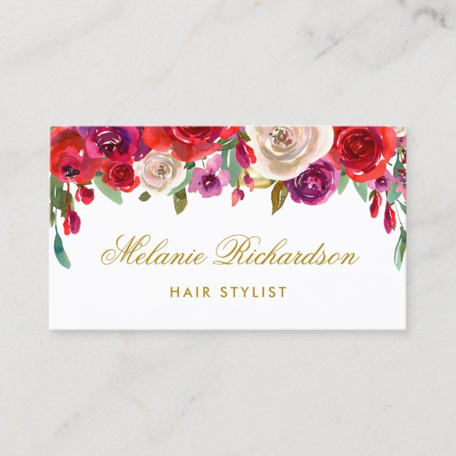 Carte florale de rendez-vous de coiffeur (Devant)