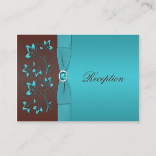 Carte florale de turquoise et de clôture de brun