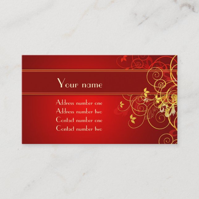 Carte florale d'or de profil (Devant)