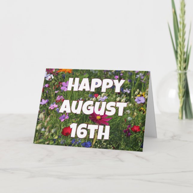 Carte florale du 16 août heureux (Devant)