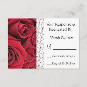 Carte florale du rose rouge RSVP
