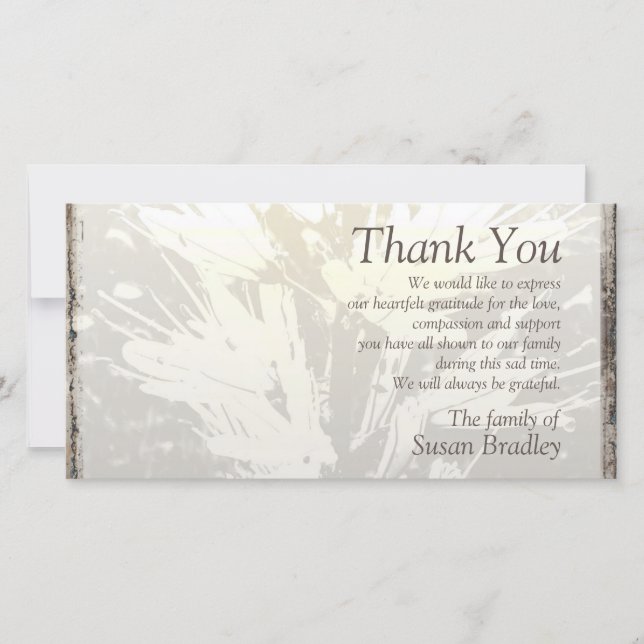 Carte florale élégante 2 du Merci P de sympathie (Devant)