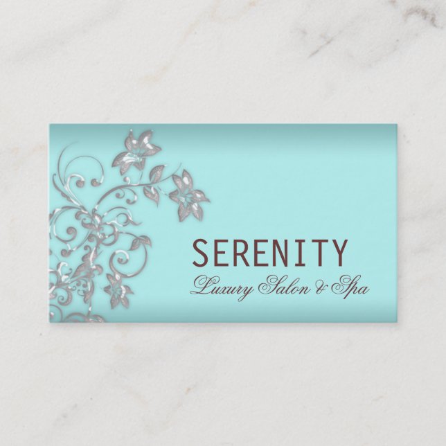 Carte florale élégante chic de spa de remous (Devant)