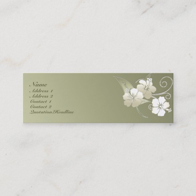 Carte florale élégante de profil de vert olive de (Devant)
