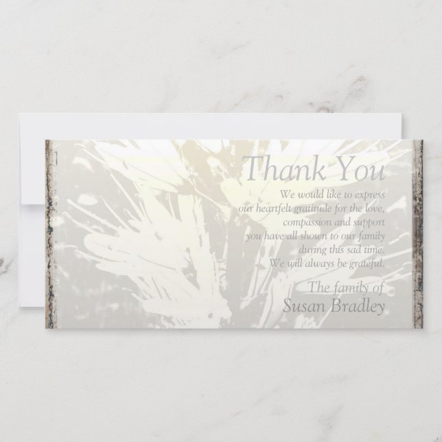 Carte florale élégante du Merci P de sympathie de (Devant)