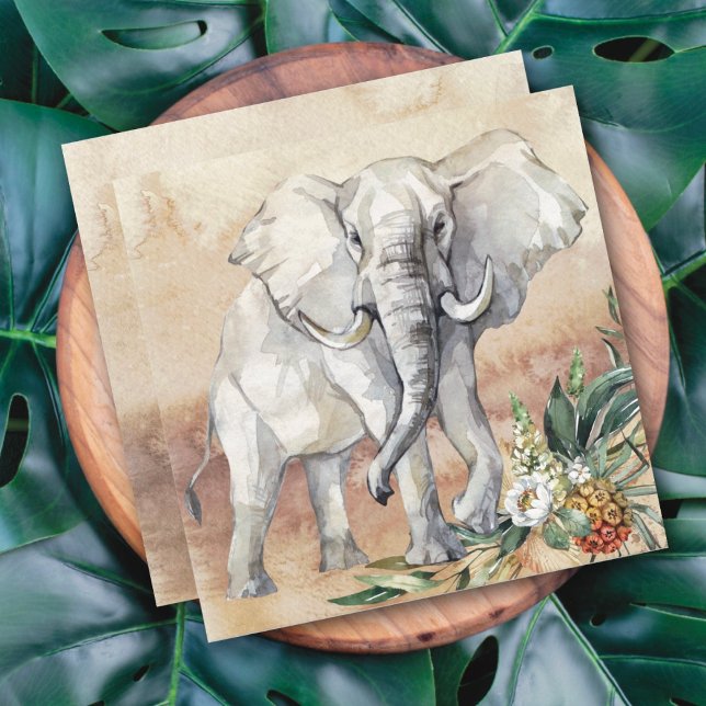 Carte florale éléphant (Créateur téléchargé)