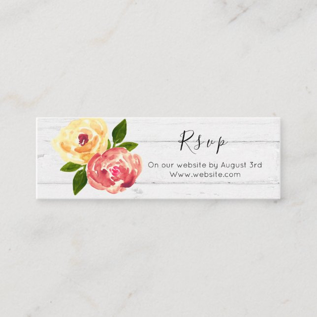 carte florale en bois rustique de site Web de (Devant)