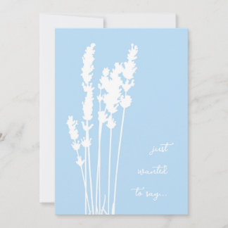 Carte florale en silhouette bleue et blanche