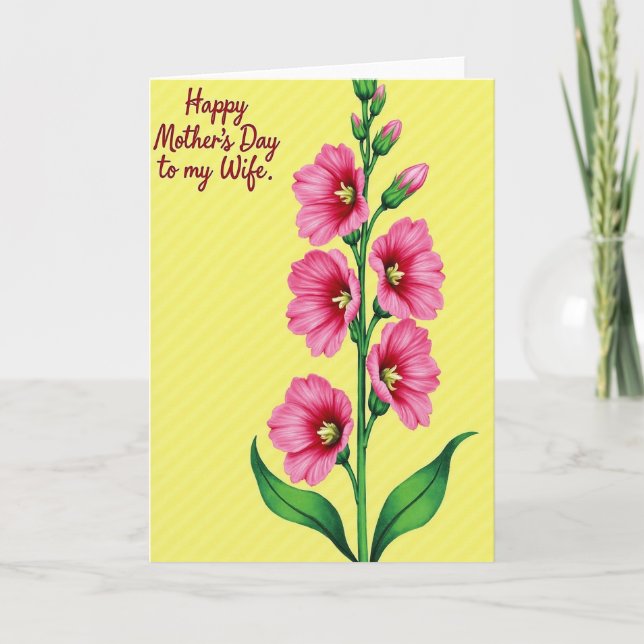 Carte florale Fuchsia rayée (Devant)