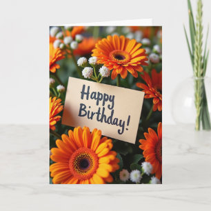 Carte florale orange joyeuse
