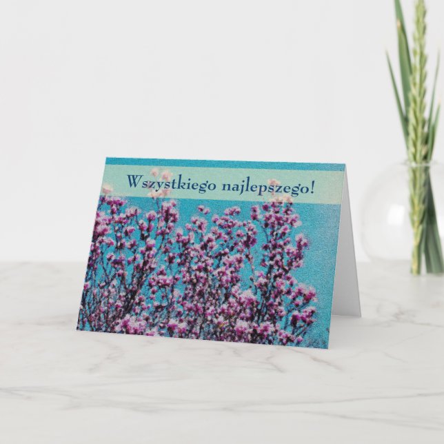 Carte Florale Polonaise Anniversaire Sto Lat Magno (Devant)