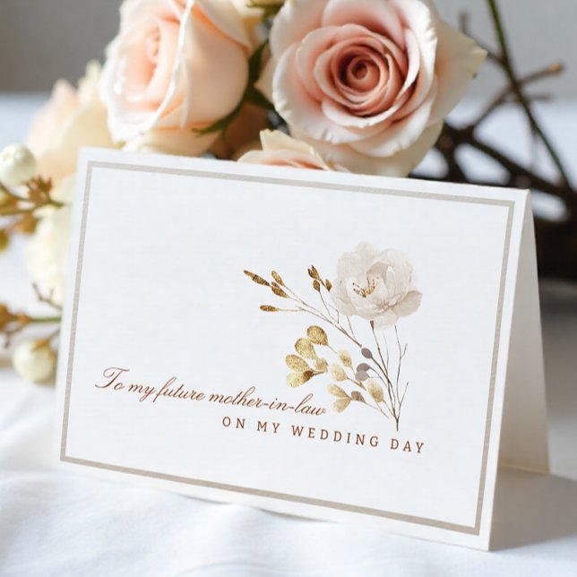 Carte florale pour le jour du mariage à ma future  (Mother-in-law Wedding Day Card)
