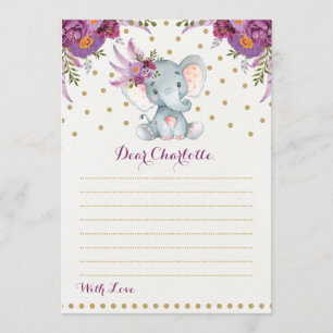 Carte florale pourpre de message de capsule de