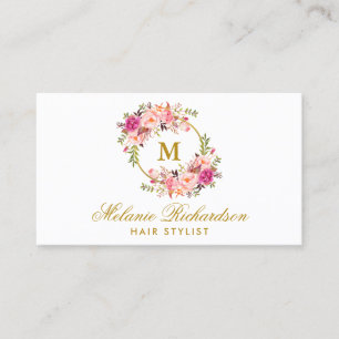 Carte florale rose M de rendez-vous de coiffeur