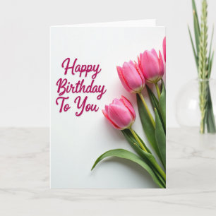 Carte florale rose rayée