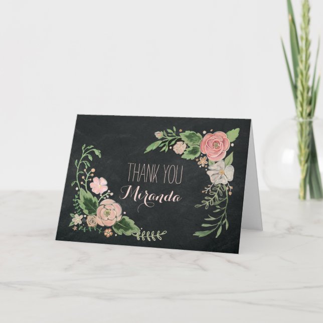Carte Florale Tableau Noir (Devant)
