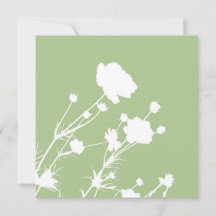 Carte florale verte et blanche