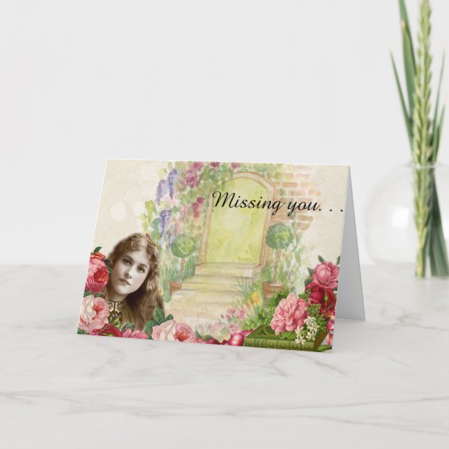 Carte Florale Victorian Cabbage Rose femme (Devant)