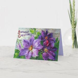 Carte florale victorienne vintage de jour
