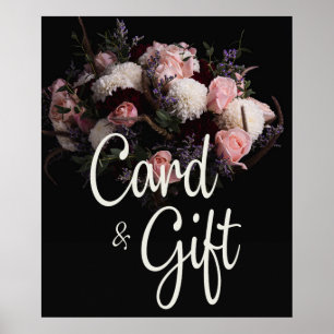 Carte Florale vintage foncée & Poster Cadeaux