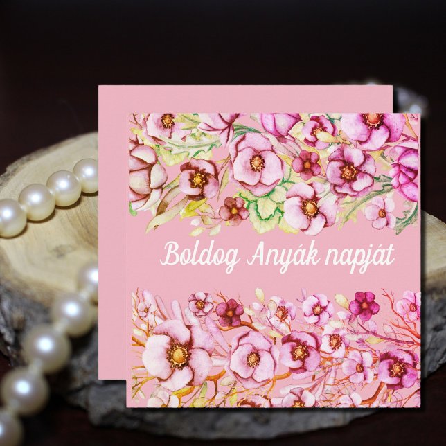 Carte Floraux roses - Fête des mères hongroises (Créateur téléchargé)