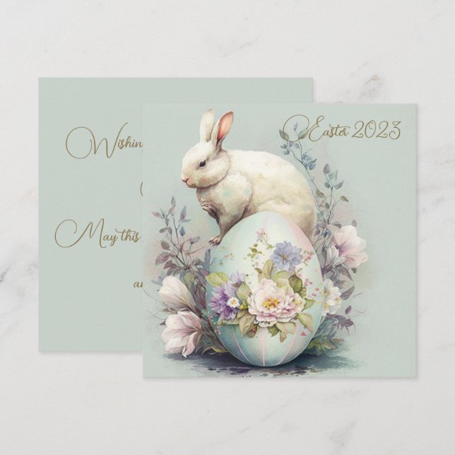 Carte Flore de lapin de Pâques (Devant / Derrière)