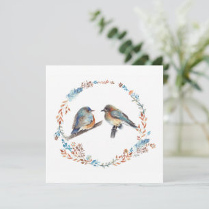 Carte Flore de l'Est Couple Bluebirds
