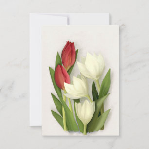 Carte Flore de tulipes rouges et blanches