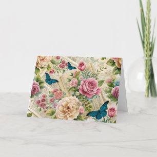 Carte Flore et papillons inspirés Ephemera