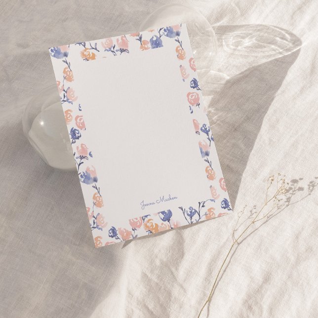 Carte Flore Plat Personnalisée Peach & Purple (Créateur téléchargé)