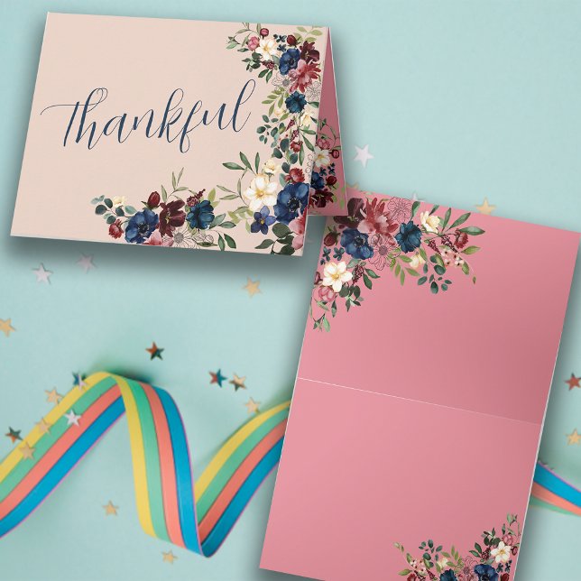 Carte Flore Rustique Thanksgiving Message personnalisé (Créateur téléchargé)
