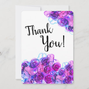 Carte Flore violette Merci plat