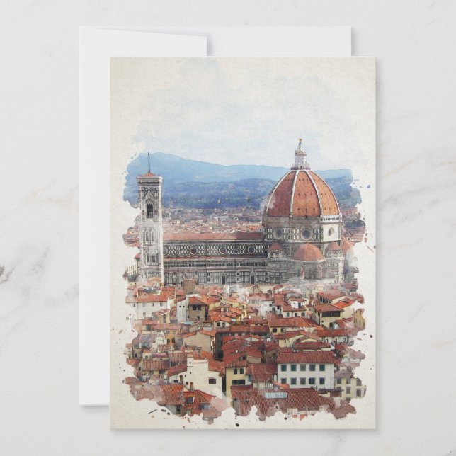 Carte Florence Italie Aquarelle Art (Devant)