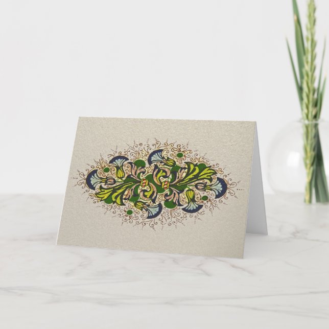 Carte Florentine Renaissance Floral Painting Note (Devant)