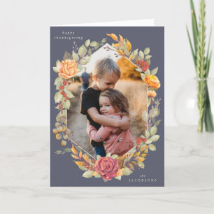 Carte Flores automnales violettes Thanksgiving Photo